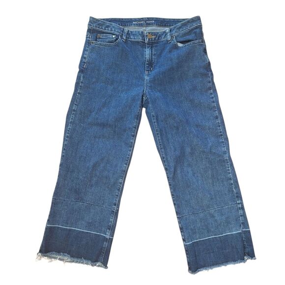 Michael Kors Womens Crop Jeans Wide Leg Comfort Relaxed Boho Western Size 8 - Picture 1 of 16